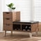 Baxton Studio Arielle Walnut Wood 3-Drawer Shoe Storage Bench with Two Open Shelves 129-6462 - alternate 5